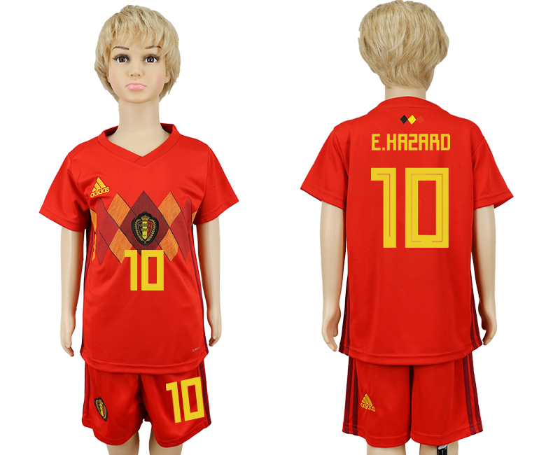 2018 World Cup Children football jersey BELGIUM CHIRLDREN #10 E.